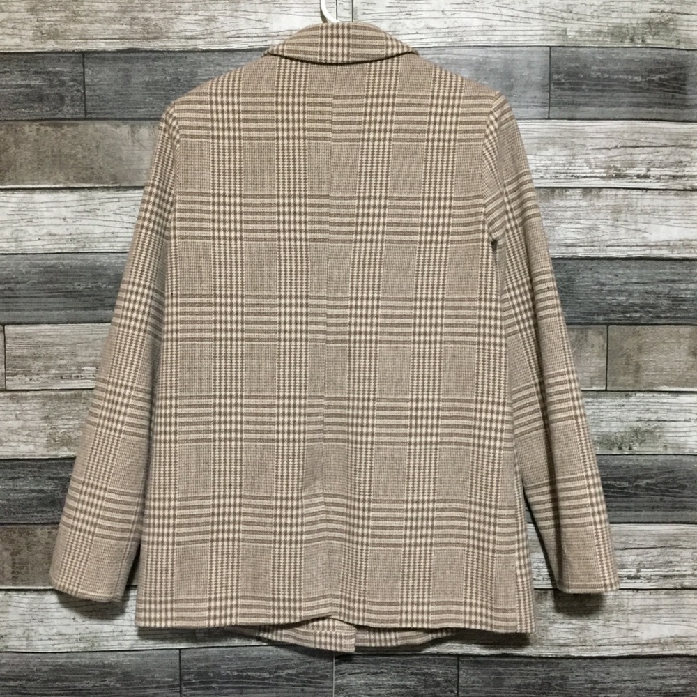 Z Supply Plaid One Button Blazer Jacket Women’s S Tan Brown Polyester - Picture 6 of 9